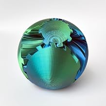 Blue-green Steampunk Gear Ball fidget sphere.