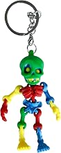 Multicolor articulated mini skeleton keychain.