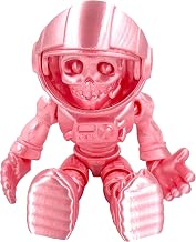 Pink articulated skeleton astronaut figure with movable helmet.
